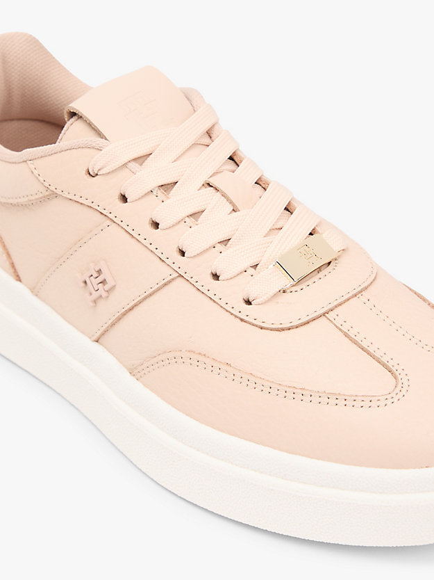 Debossed Monogram Leather Court Trainers