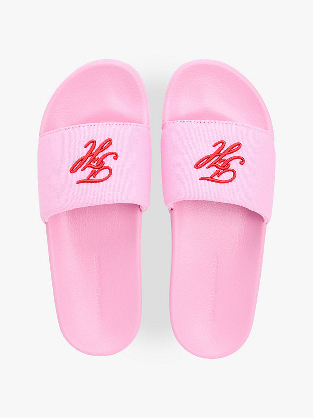 Logo Embroidery Canvas Pool Slides