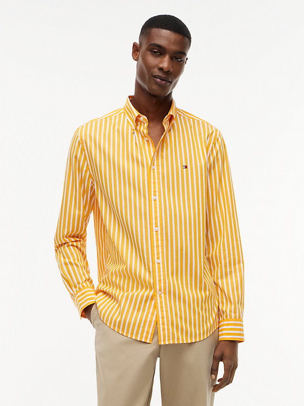 Regular Fit Flex Stripe Poplin Shirt