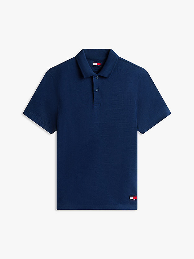 Badge Regular Fit Waffle Knit Polo Shirt