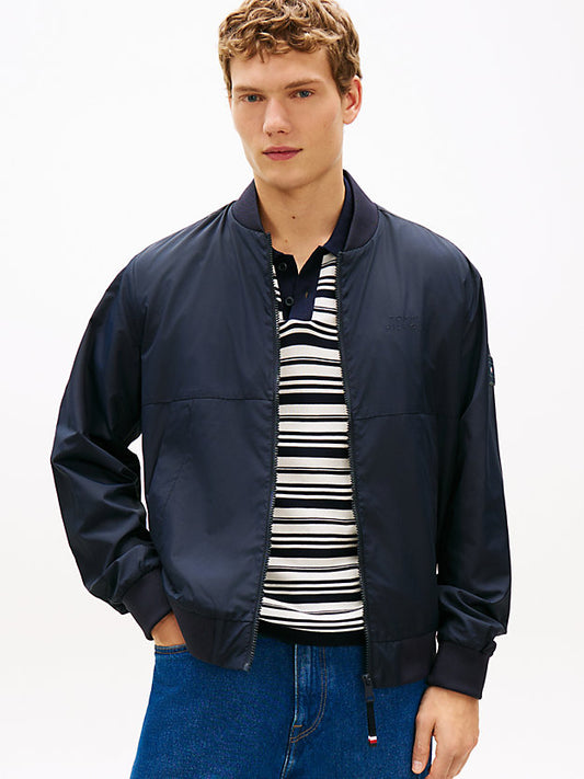 Water Resistant Tonal Logo Bomber Jacket