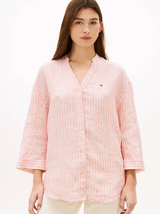 Relaxed Fit Pure Linen Half Sleeve Shirt