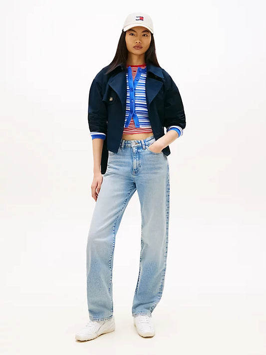 Mid Rise Slim Straight Leg Jeans