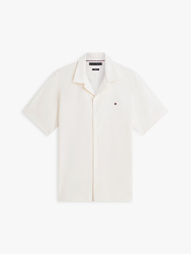 Regular Fit Linen Blend Short Sleeve Shirt