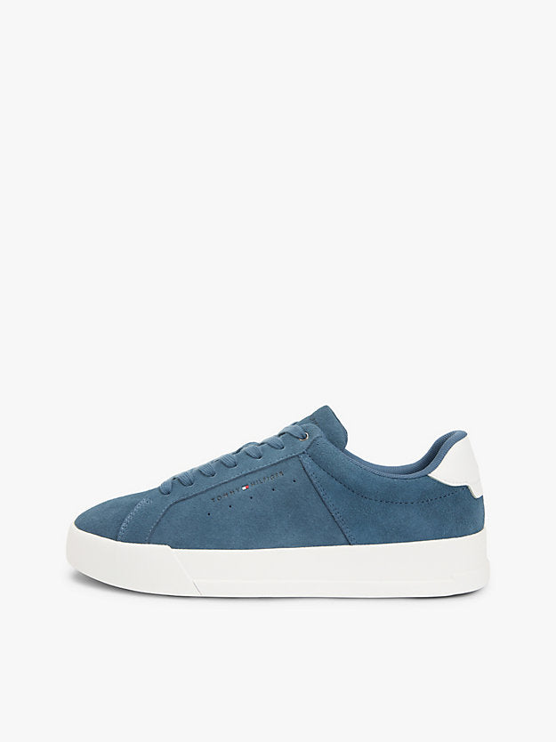Contrast Heel Suede Court Trainers