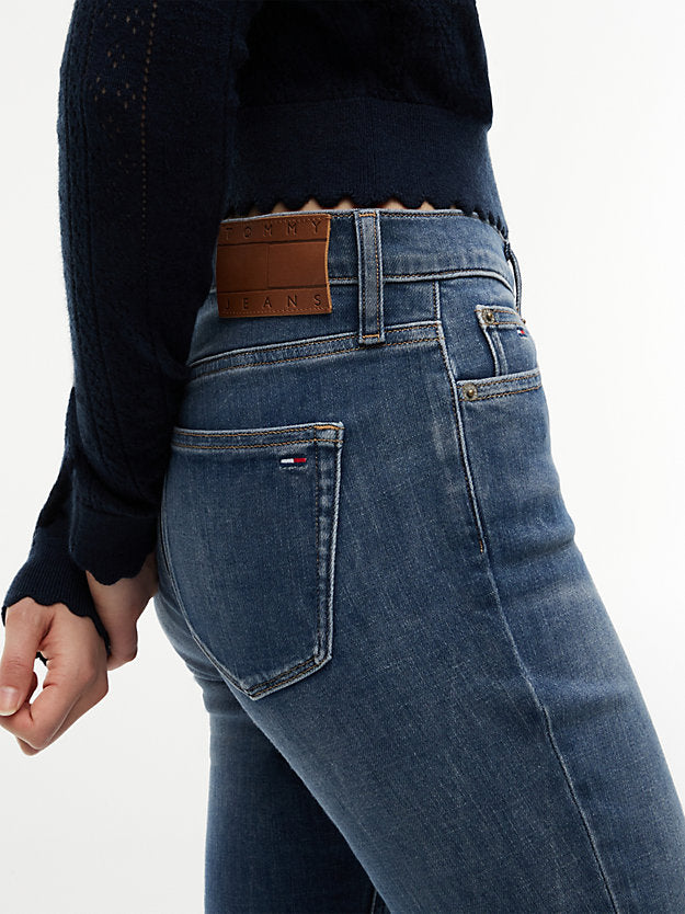 Nora Whiskered Mid Rise Skinny Jeans