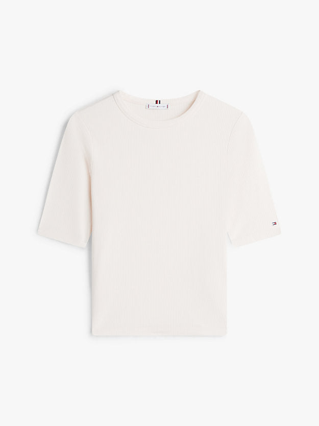 Ribbed Slim Half Sleeve T-Shirt