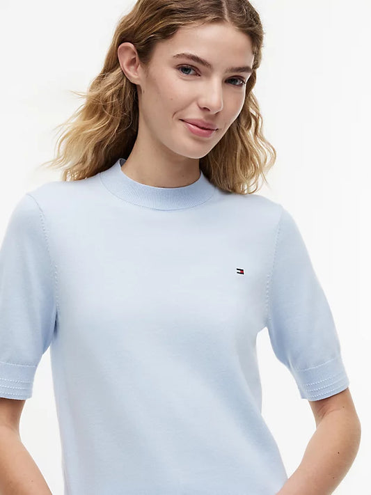 Fine Knit Jersey Short Sleeve Jumper
