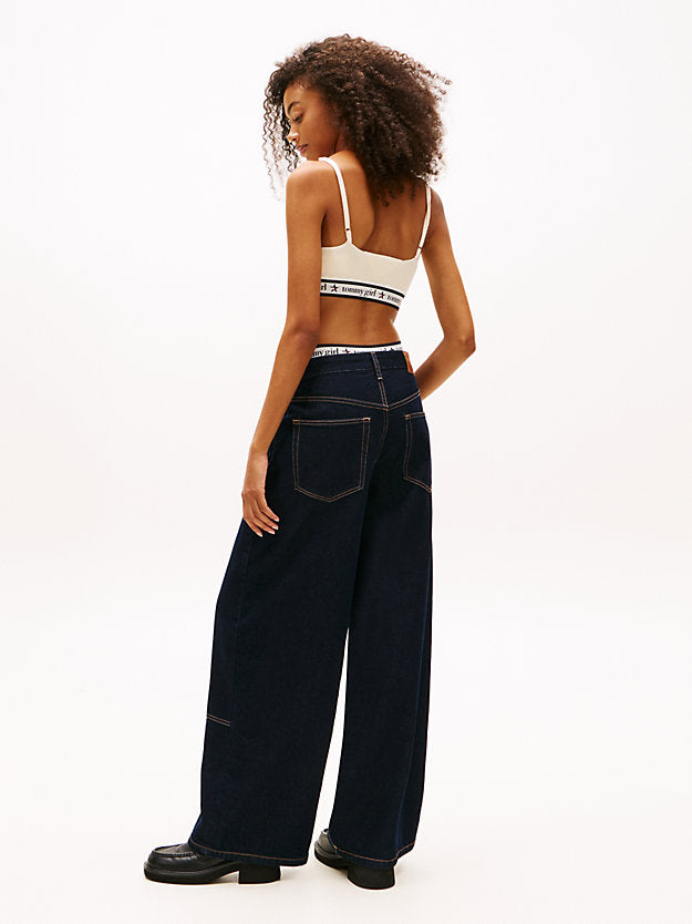 Knee Panel Mid Rise Loose Jeans