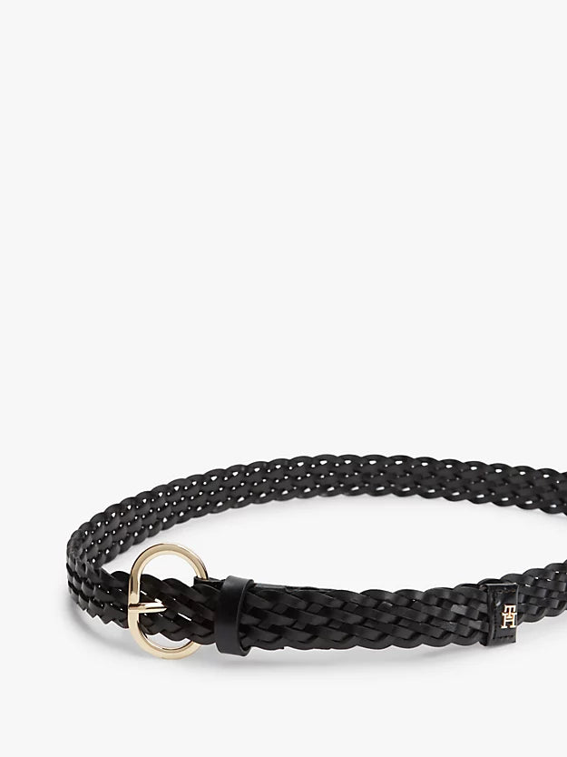 Chic Oval Buckle Braided Leather Belt