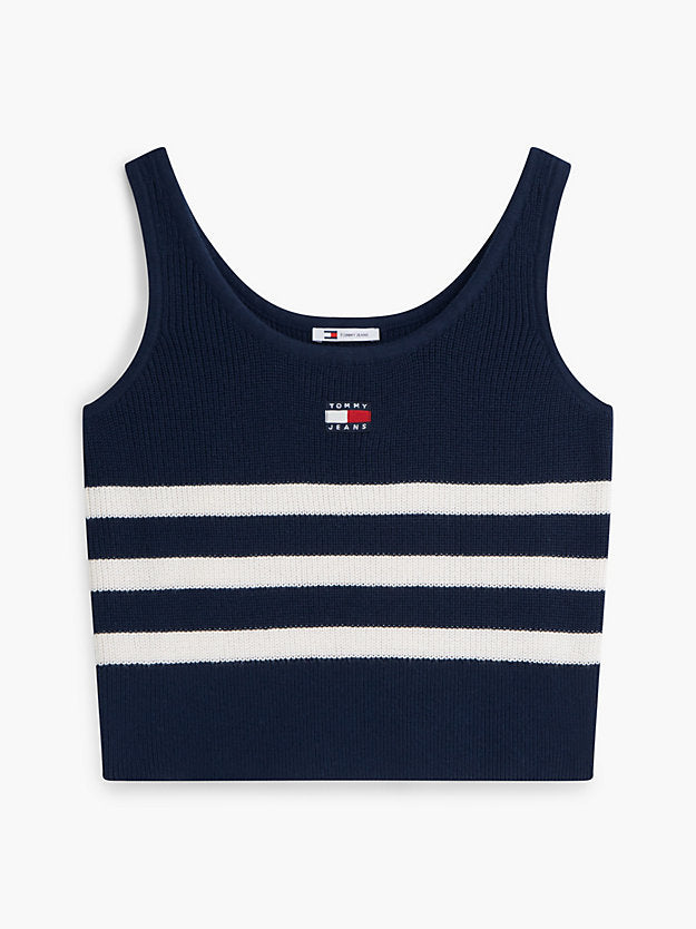Badge Stripe Knit Tank Top