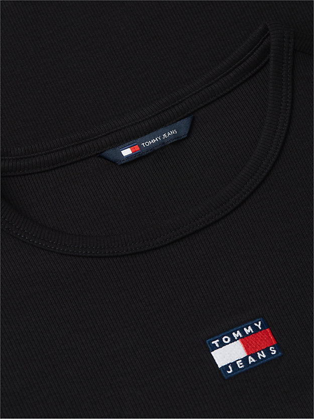 Badge Ribbed Slim T-Shirt