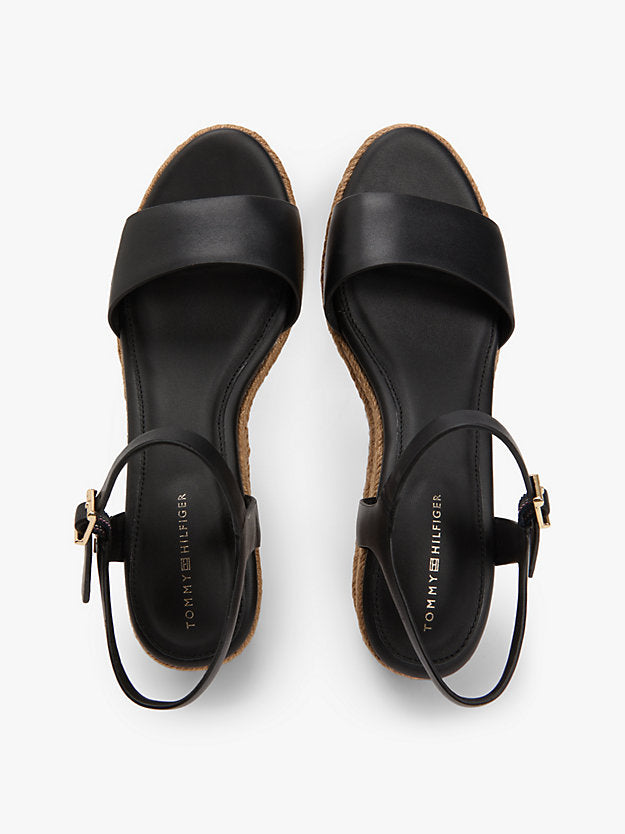 Monogram Leather Wedge Espadrilles