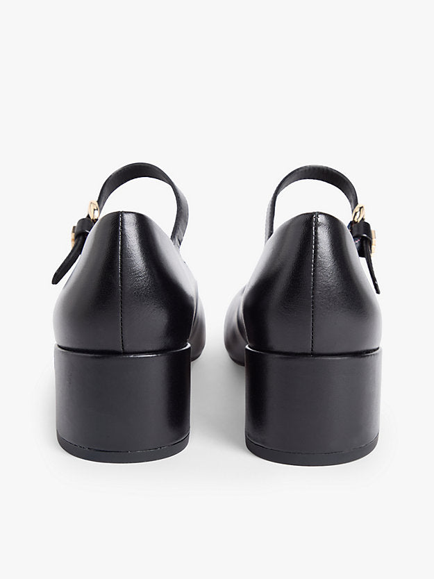 Leather Mary Jane Block Heels