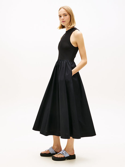 Slim Sleeveless Poplin Maxi Dress