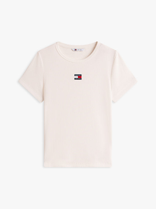 Badge Ribbed Slim T-Shirt