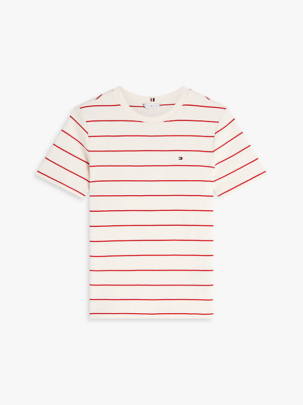 Flag Embroidery Slim Crew Neck T-Shirt