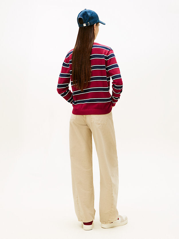 Flag Embroidery V-Neck Jumper