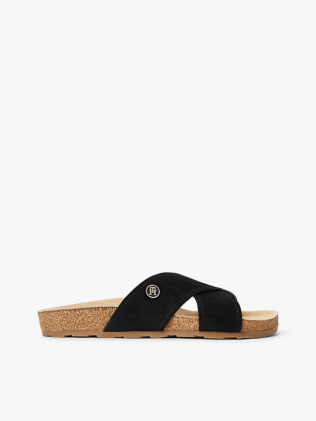 Suede Strap Cork Sandals
