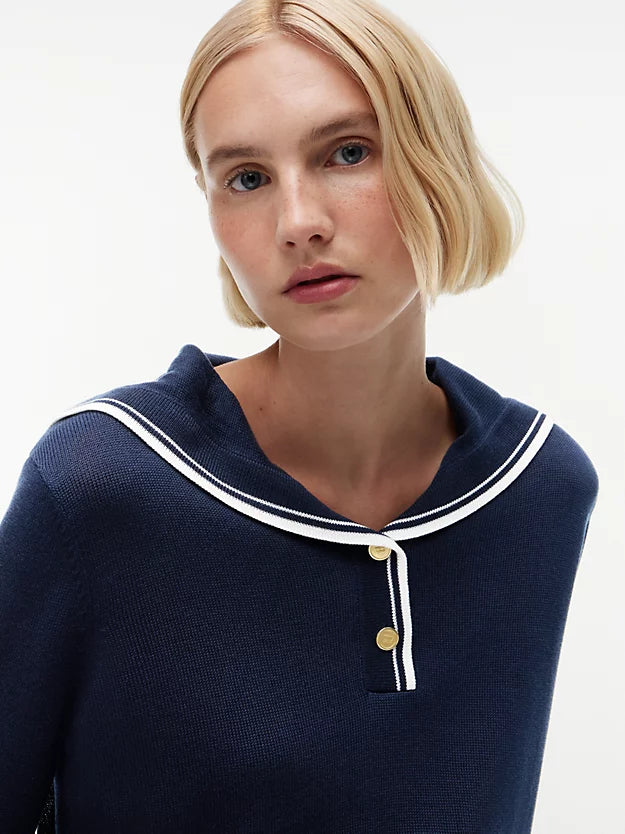 Relaxed Sailor Collar Jumper WiSilk