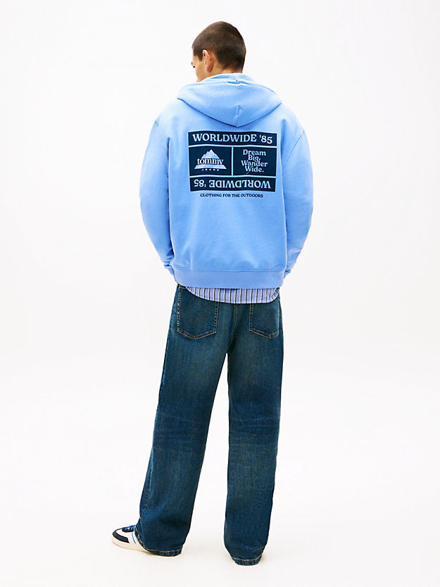 Back Graphic Relaxed Terry Zip-Thru Hoody