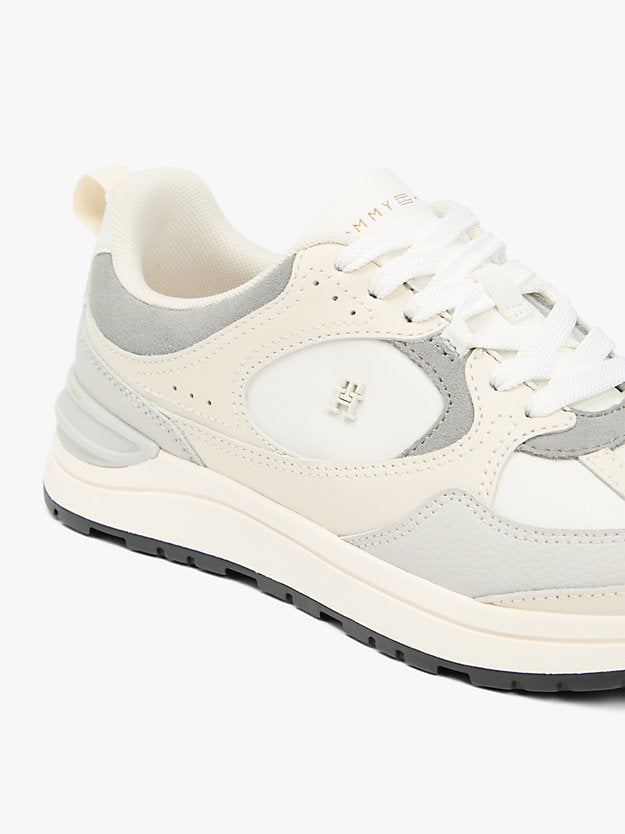 Monogram Leather Mixed Texture Trainers