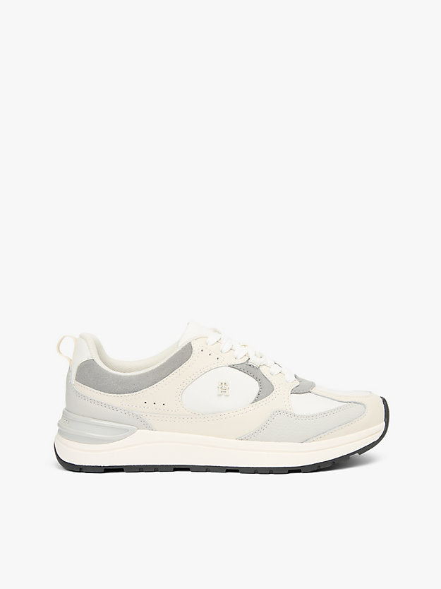 Monogram Leather Mixed Texture Trainers