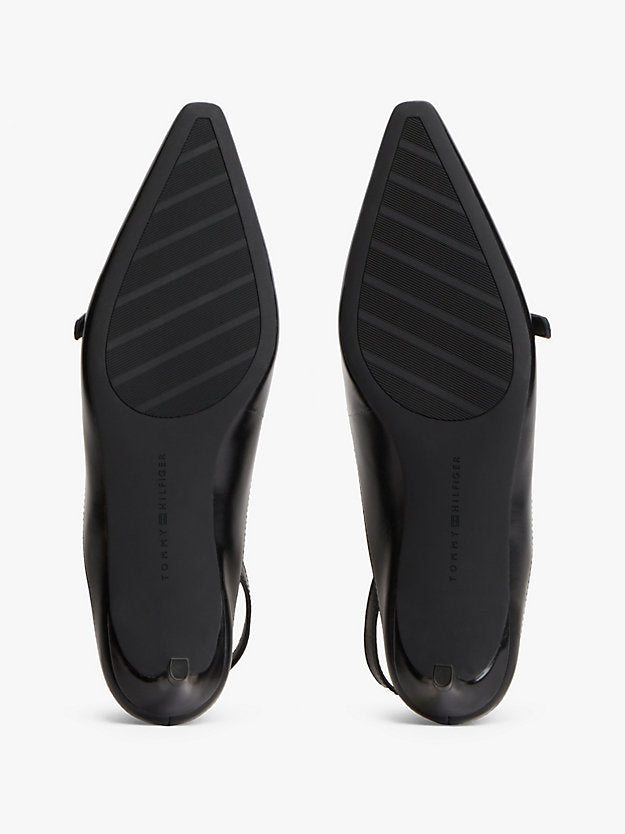 Leather Kitten Heel Slingbacks