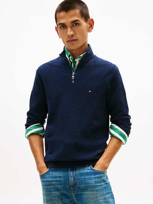 Quarter-Zip Mock Neck Jumper