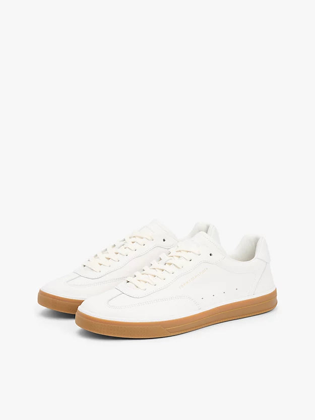 Luxe Metallic Logo Leather Trainers