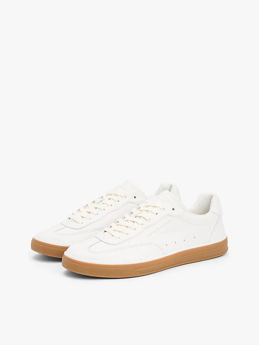 Luxe Metallic Logo Leather Trainers