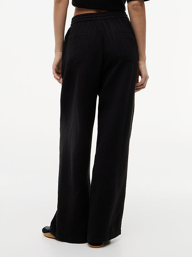 Crinkle Textured Loose Trousers
