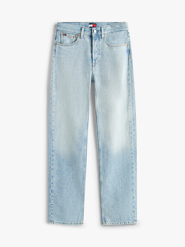 Faded Mid Rise Straight Leg Jeans