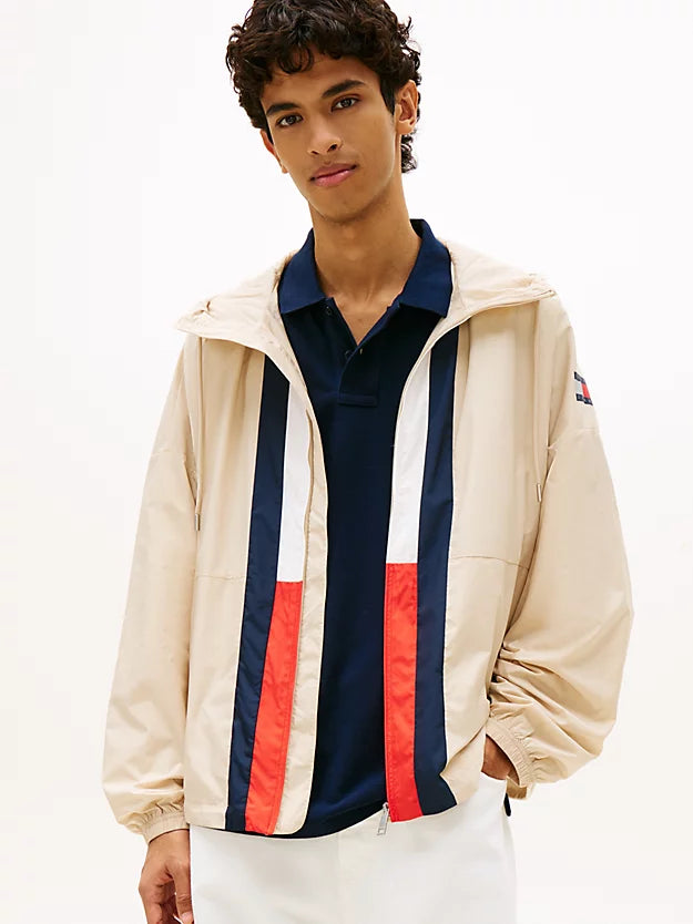 Oversized Colour-Blocked Water Repellent Chicago Windbreaker