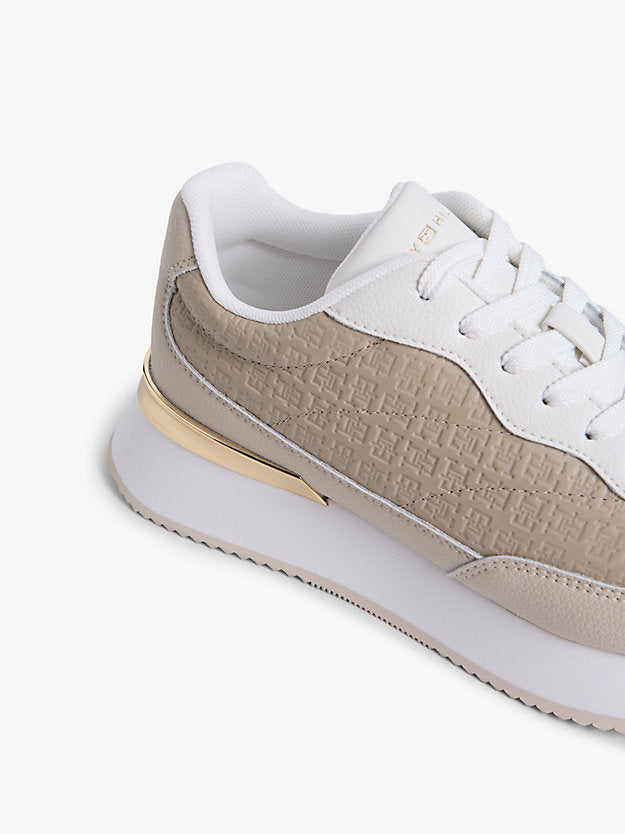 Monogram Leather Mixed Texture Trainers