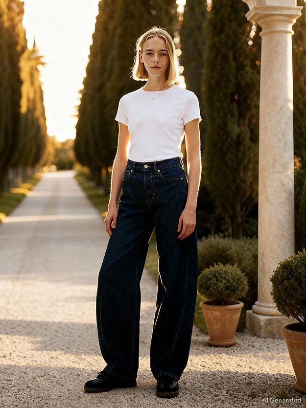 Ribbed Slim Crew Neck T-Shirt