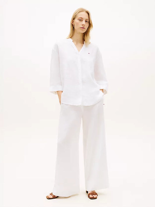 Relaxed Fit Pure Linen Half Sleeve Shirt