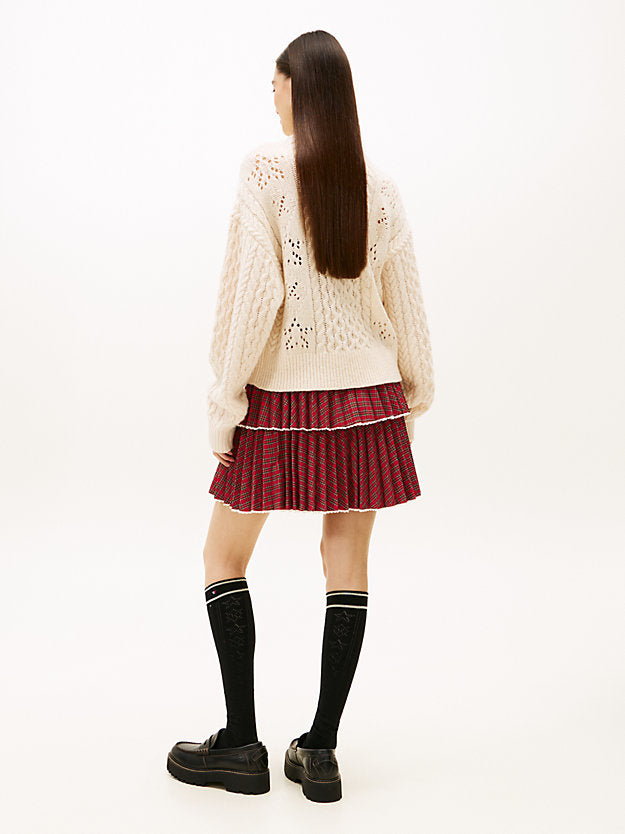 Girl Wool Blend Cable Knit Relaxed Cardigan