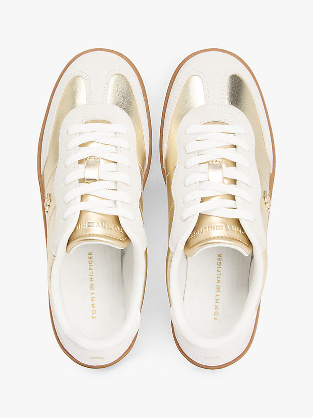Monogram Metallic Leather Trainers