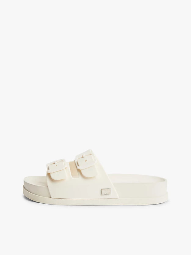 Double Buckle Strap Jelly Slides