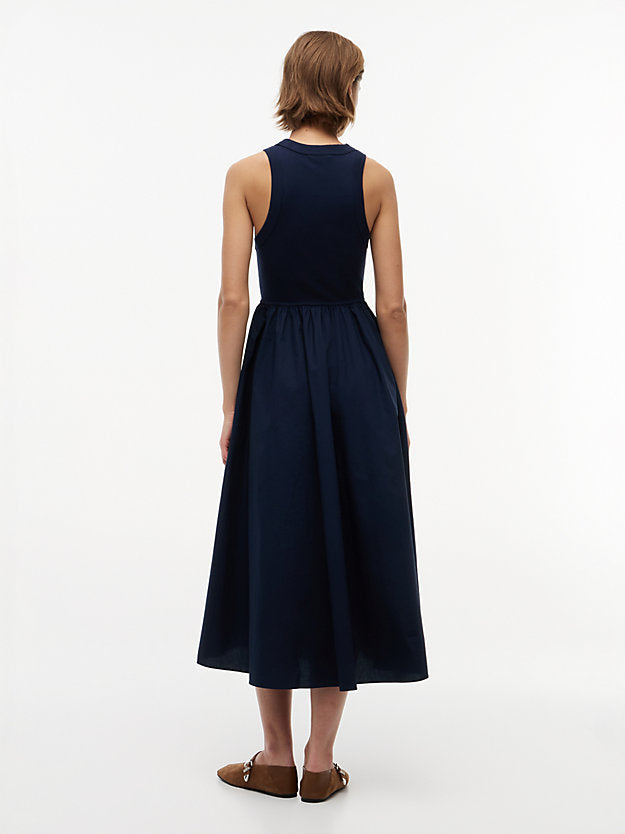 Slim Sleeveless Poplin Maxi Dress
