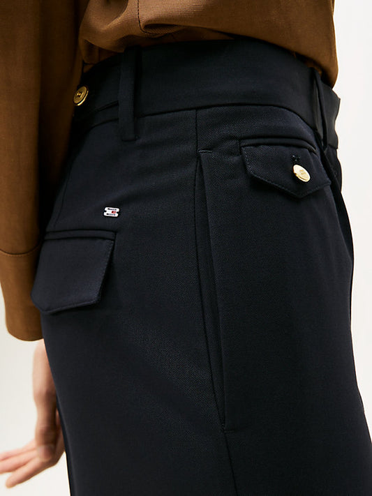 Timeless Wool Blend Straight Leg Trousers