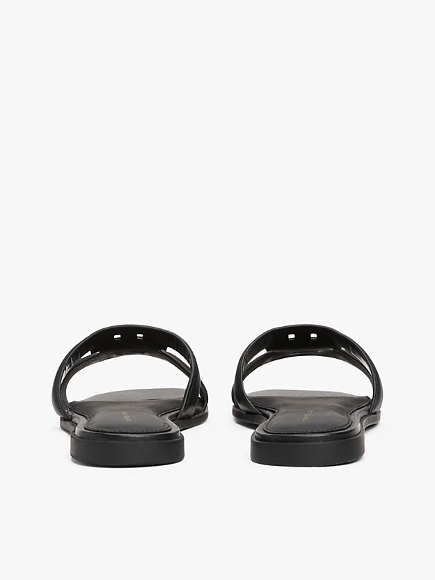 Leather Monogram Strap Mules
