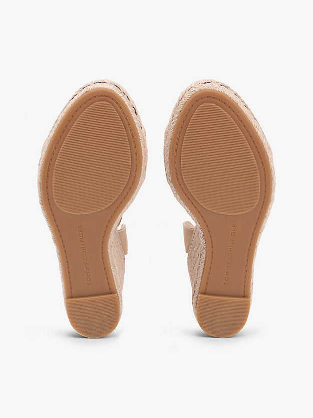 Raffia Strap High Wedge Espadrilles