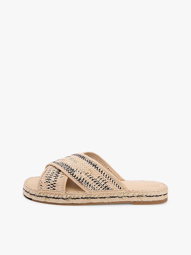 Raffia Monogram Espadrille Mules