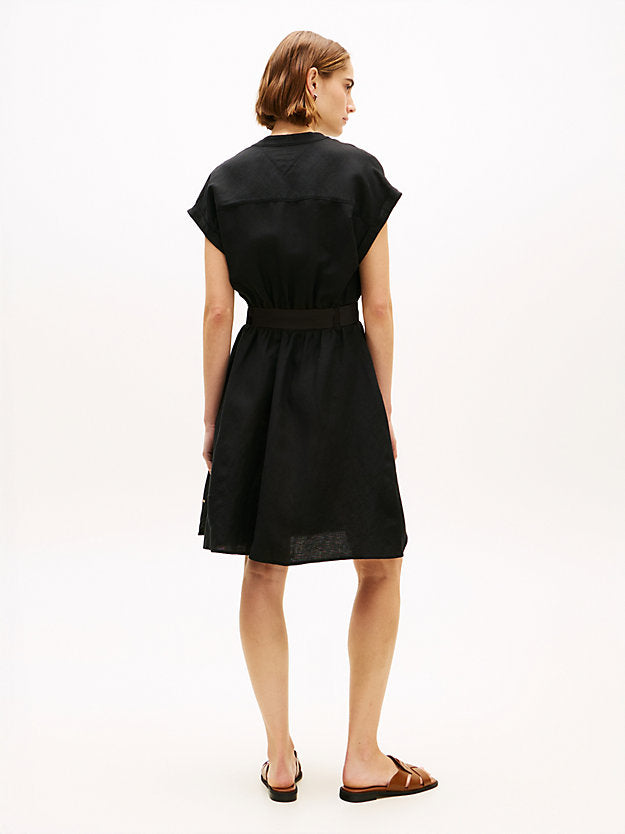 Belted Relaxed Mini Shirt Dress
