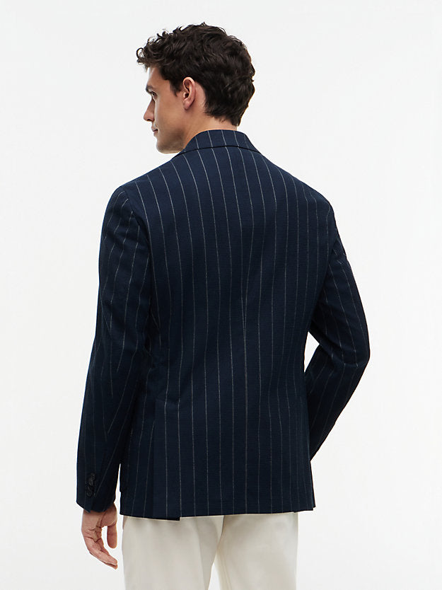 Flex Pinstripe Regular Fit Seersucker Blazer
