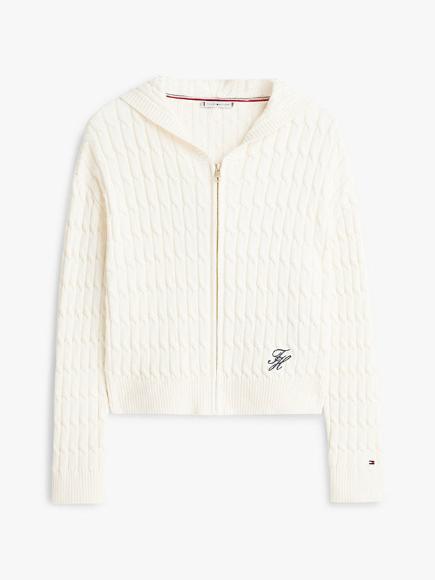 Cable Knit Zip-Thru Hoody