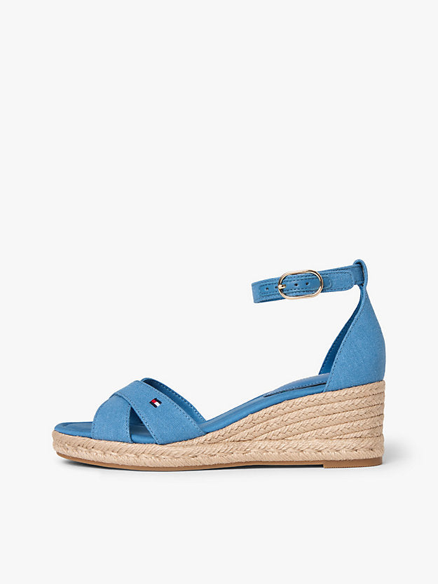 Hemp Crossover Strap Wedge Espadrilles