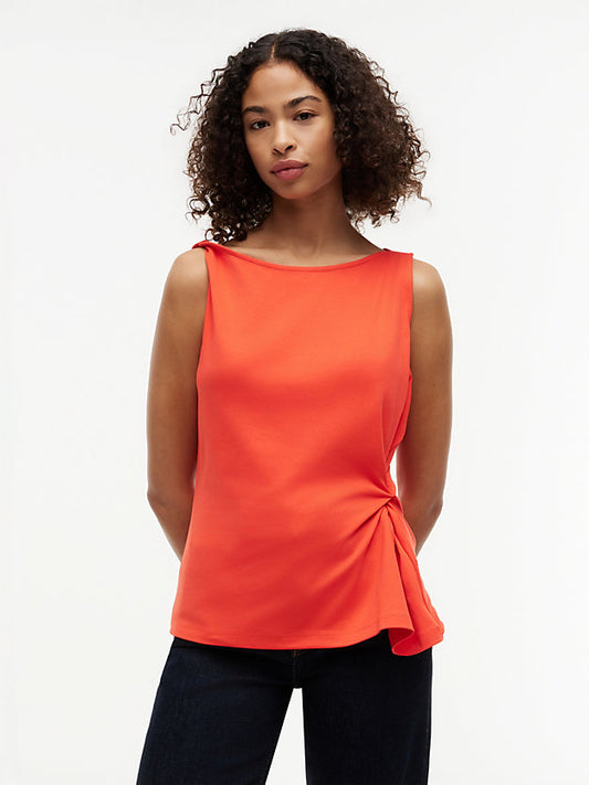 Twist Boat Neck Sleeveless Top